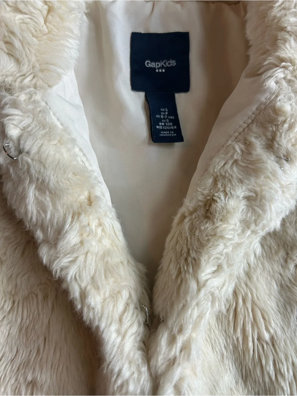 GAP Kids Cream Faux Fur Kids Vest